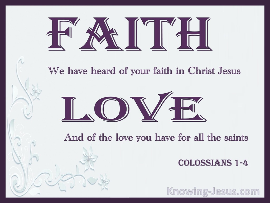 Colossians 1:4 Faith and Love (purple)